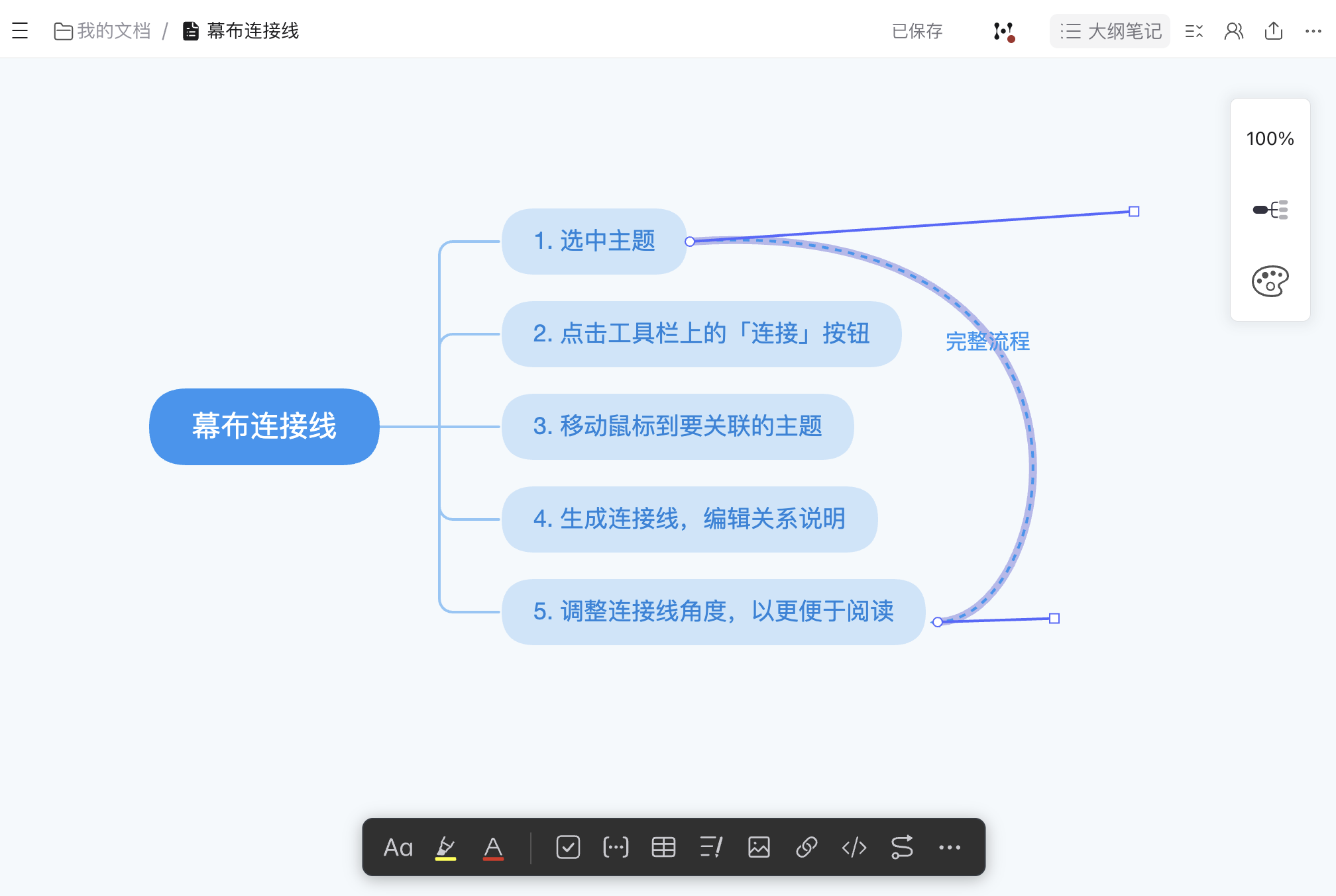 调整连接线的形状和文字